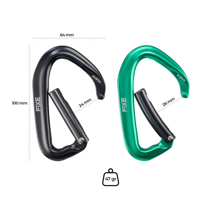 Fixe Pack 4 Puput Wide Green rinvii arrampicata